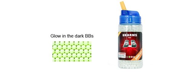 Glow In The Dark 0.12g 6mm BBs - 2000 Rounds Bottle, COUNT: 2-Pack