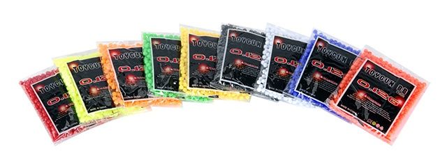 0.12g 6mm BBs - 850 Rounds per Polybag - Mixed Colors, COUNT: 4-Pack