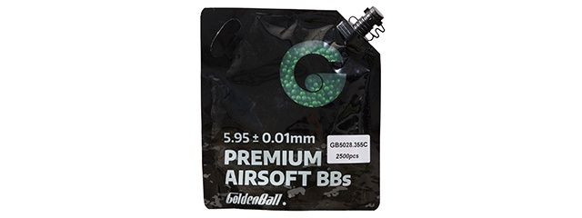 GoldenBall 2500 Round .28G Premium Grade BBs - Green, COUNT: 1-Pack