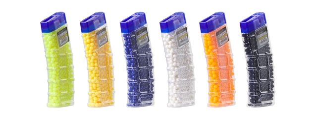 Omega 580 Round Magazine Style 0.12g BB Bottle- Mix Colors, COUNT: 4-Pack