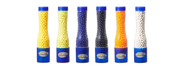 Omega 630 Round Hand Grenade Style 0.12g BB Bottle - Mix Colors, COUNT: 4-Pack