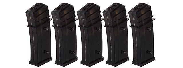 Umarex H &amp; K Licensed 470rd G36 High Capacity Airsoft AEG Magazine - 5 Pack