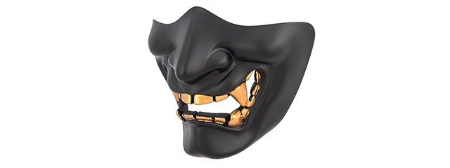 Wosport  Yoki Ogre Half Face Mask with Soft Padding, COLOR: Black &amp; Gold