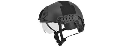 Ca-741B Helmet Ballistic Type Basic Version W/Visor- Black-Medium Size