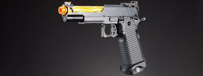 Golden Eagle 3337 OTS .45 Hi-Capa Green Gas Blowback Open Slide Pistol - Combo