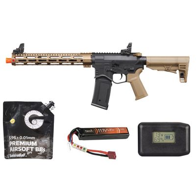 Golden Eagle Combat AR 12.5'' Aeg Airsoft Rifle - Battery + Charger Combo