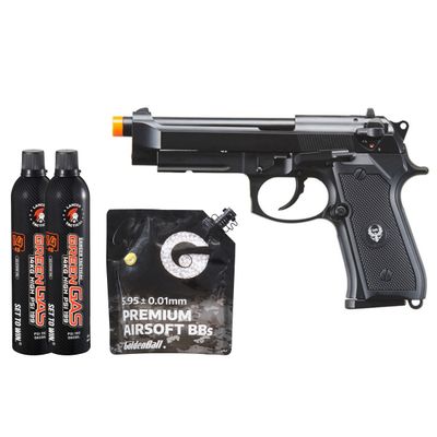 HFC Metal M9 Full-Automatic Gas Blowback Airsoft Pistol - Combo