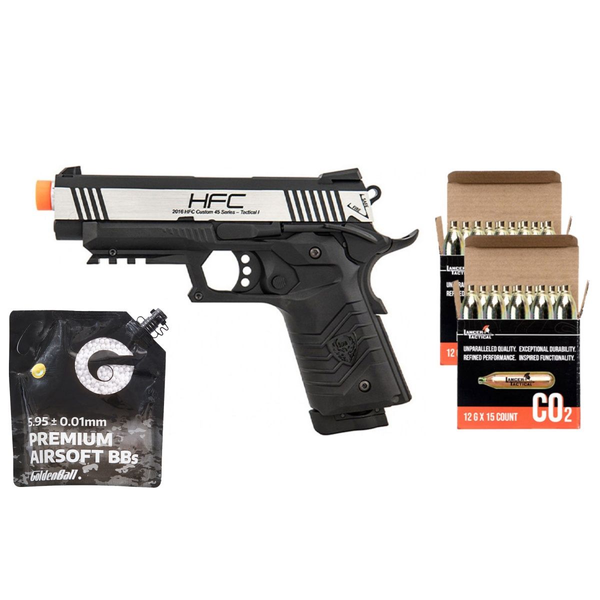 HFC HG-171 Tactical 1911 CO2 Blowback Pistol - CO2 Combo