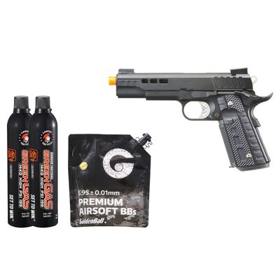 Ascend Airsoft KP1911 Custom Gas Blowback Airsoft Pistol - Combo