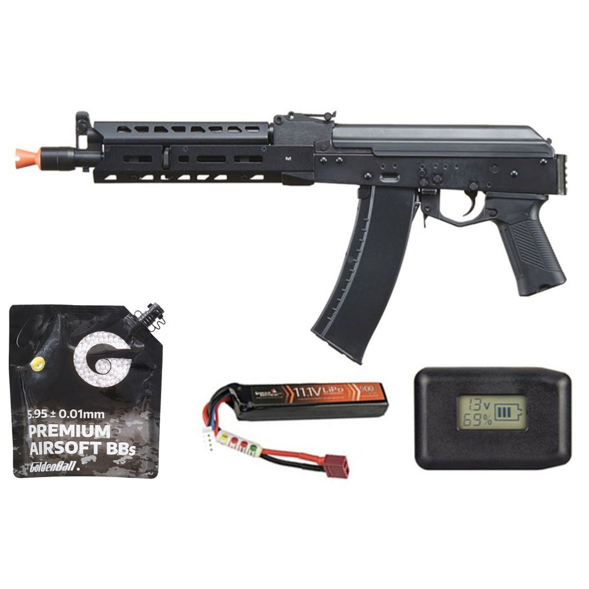LCT Airsoft AK104 Steel AEG Airsoft Rifle w/ ASTER V2 - Battery+Charger Combo