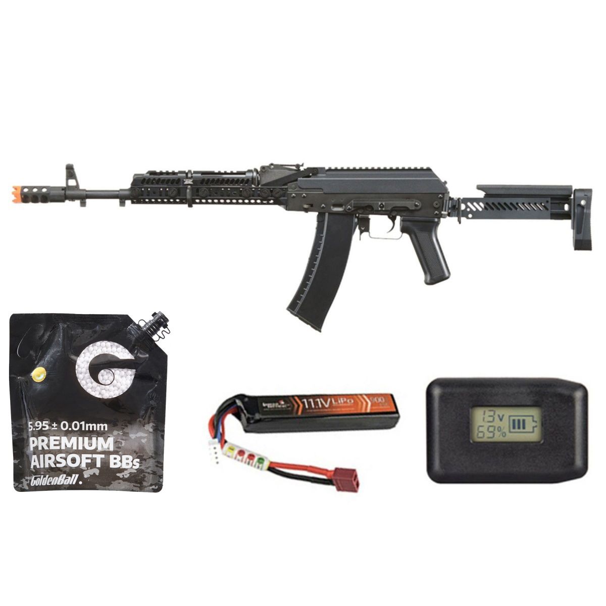 LCT ZKS-74m Airsoft AEG Rifle with Z Series Folding Stock &amp; Sport Handguard -Gate Aster - Combo