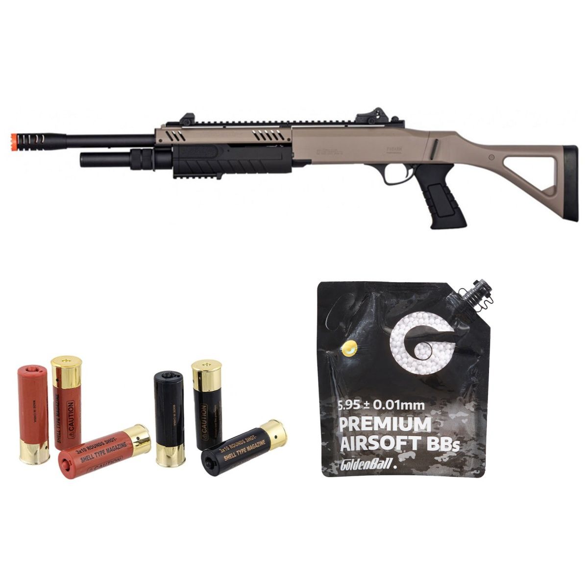 Fabarm STF/12 Long Barrel Spring Shotgun w/ Fixed Stock - Combo