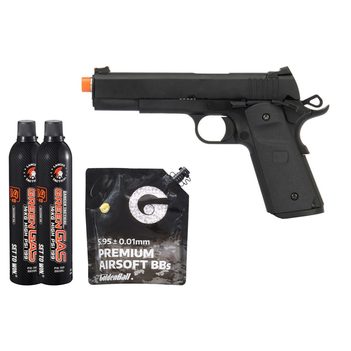 Army Armament Full Metal R26 1911 Gas Blowback Airsoft Pistol - Combo