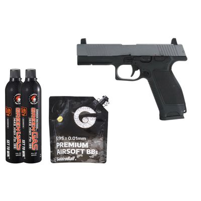 Kizuna Works MKW Full Sized Gas Blowback Airsoft Pistol - Combo - Metal/Cerakote Gray