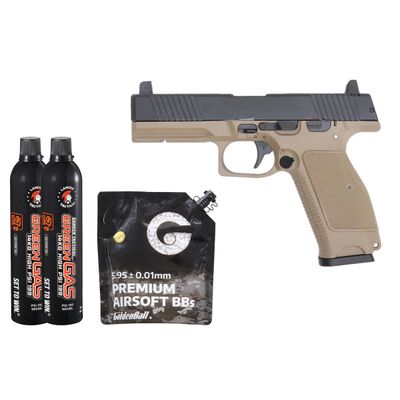 Kizuna Works MKW Full Sized Green Gas Blowback Airsoft Pistol - Combo