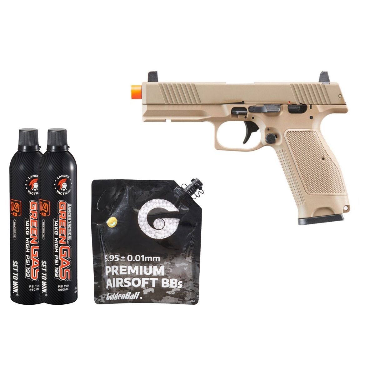Kizuna Works MKW Full Sized Gas Blowback Airsoft Pistol - Combo