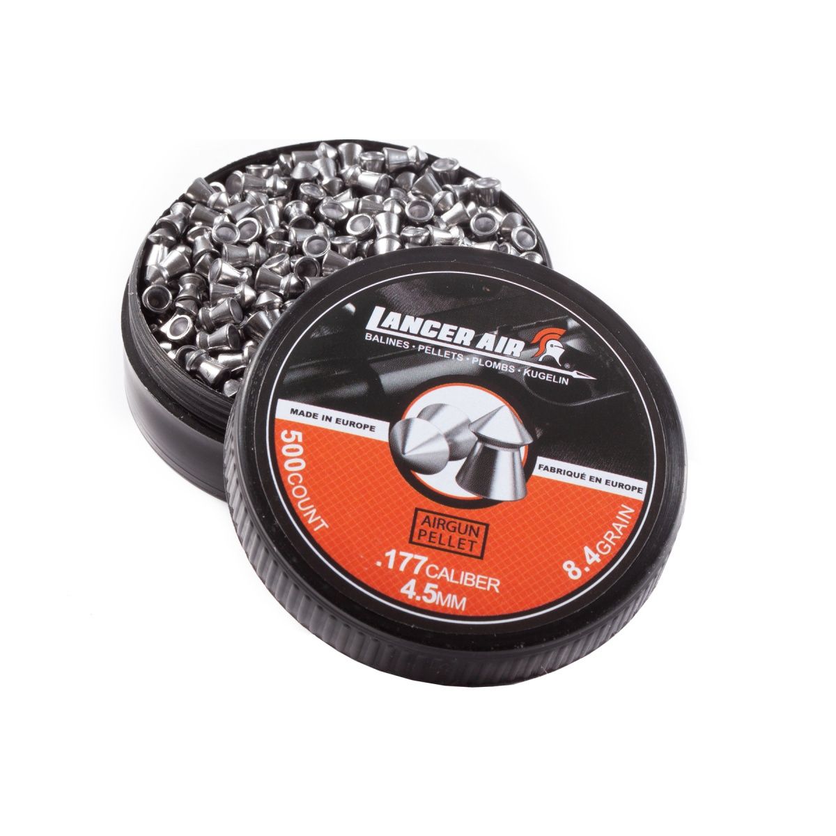 Lancer Air 500 Count 0.177 Caliber 8.4 Gram Air Gun Pellets - 4.5mm Pointed