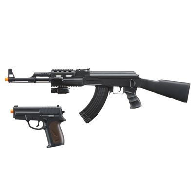 CYMA IU-AK47B Tactical AK47 AEG Plastic Gear &amp; P618 Pistol