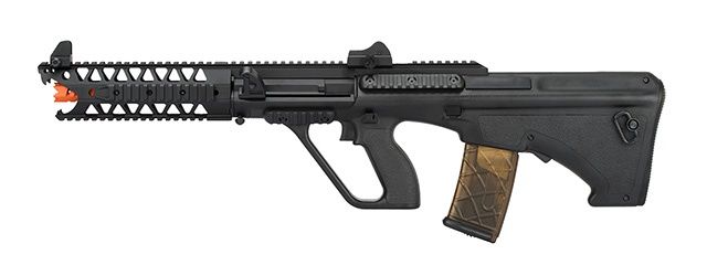 Army Armament AUG 9" Raptor Polymer AEG Airsoft Rifle, COLOR: Black'