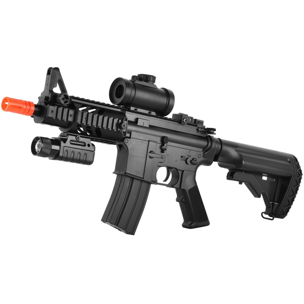 ASG DS4 CQB M4 Airsoft LPEG AEG w/ Red Dot &amp; Tactical Flashlight