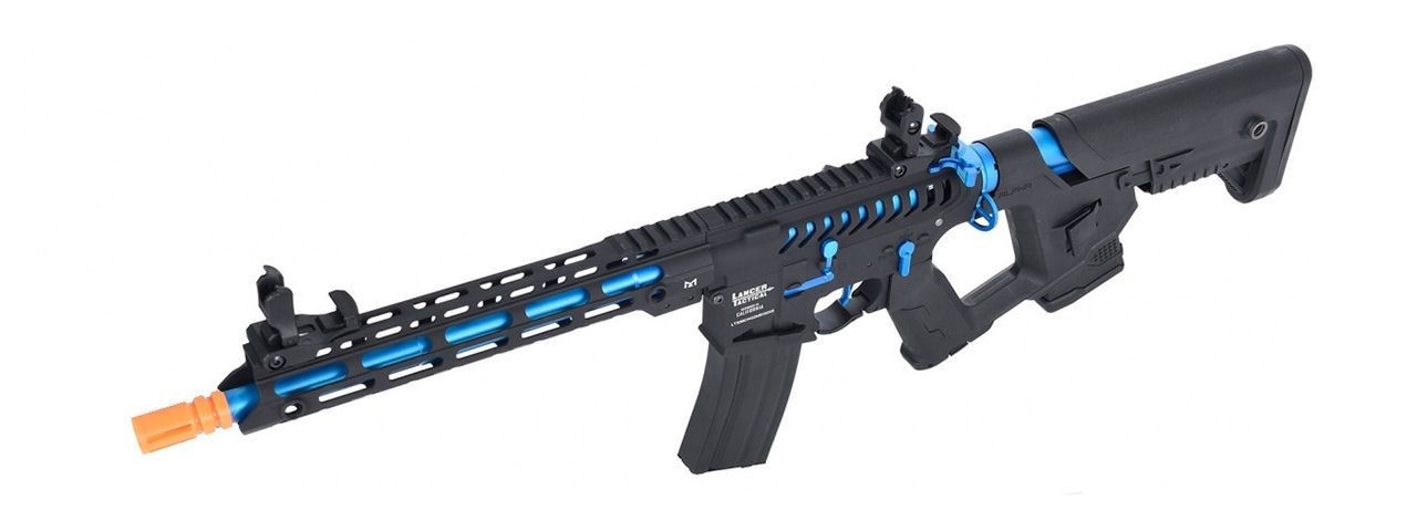 Lancer Tactical Enforcer BLACKBIRD Skeleton AEG w/ Alpha Stock - LOW FPS, COLOR: Black &amp; Blue