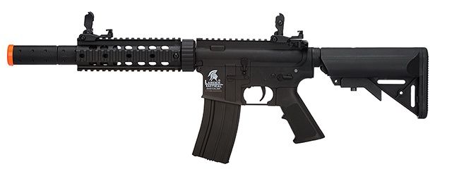 Lancer Tactical Low FPS Gen 2 M4 SD Carbine Airsoft AEG Rifle with Mock Suppressor, COLOR: Black