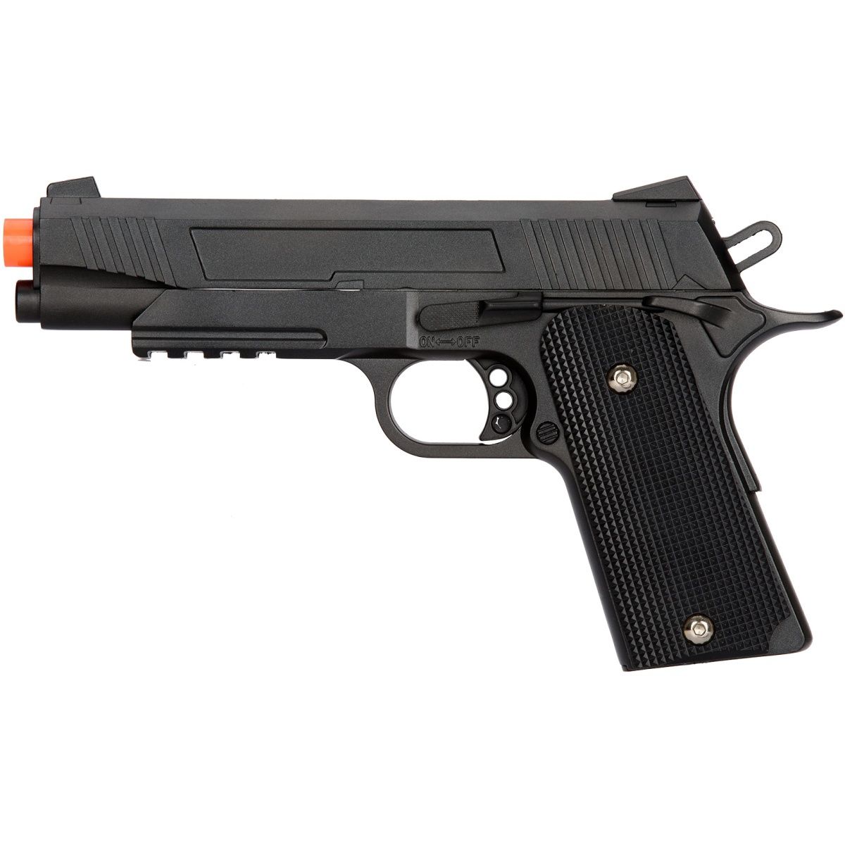 UK Arms Spring Metal 1911 Airsoft Training Pistol, COLOR: Black