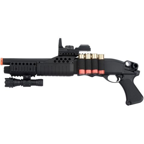AGM M180A2 Airsoft Shell-Fed Shotgun with Tactical Flashlight