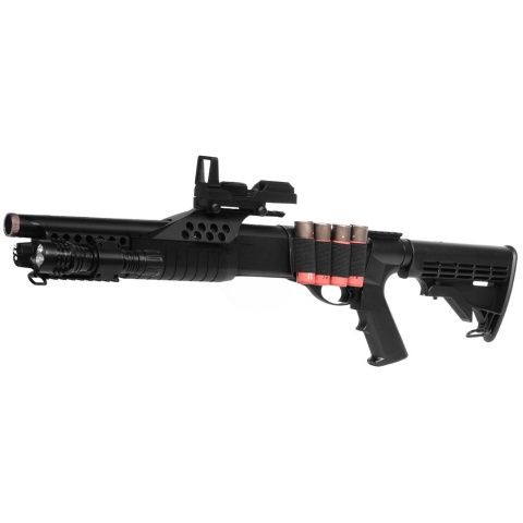 350 FPS AGM Airsoft Tactical Pump Action Shotgun with Flashlight