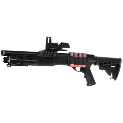 350 FPS AGM Airsoft Tactical Pump Action Shotgun with Flashlight