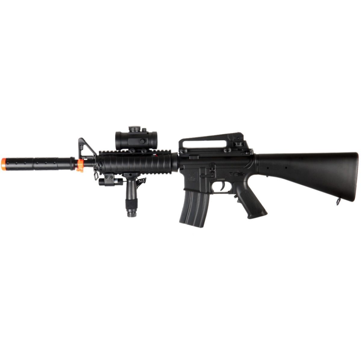 Double Eagle M83B2 Plastic Gear M4 AEG w/ Laser- Flashlight &amp; Red Dot Scope