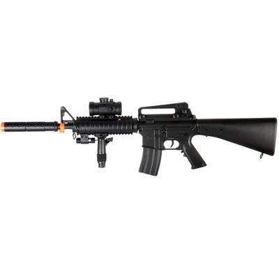 Double Eagle M83B2 Plastic Gear M4 AEG w/ Laser- Flashlight &amp; Red Dot Scope