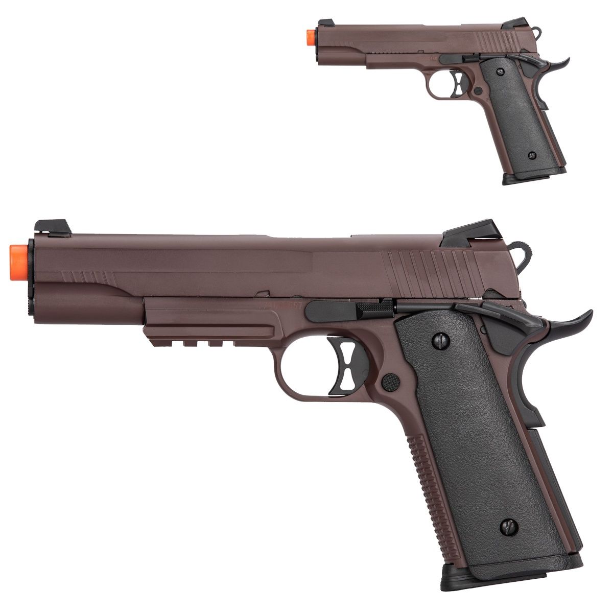 Double Bell M1911 Gas Blowback Airsoft Pistol - CRIMSON BROWN - Metal