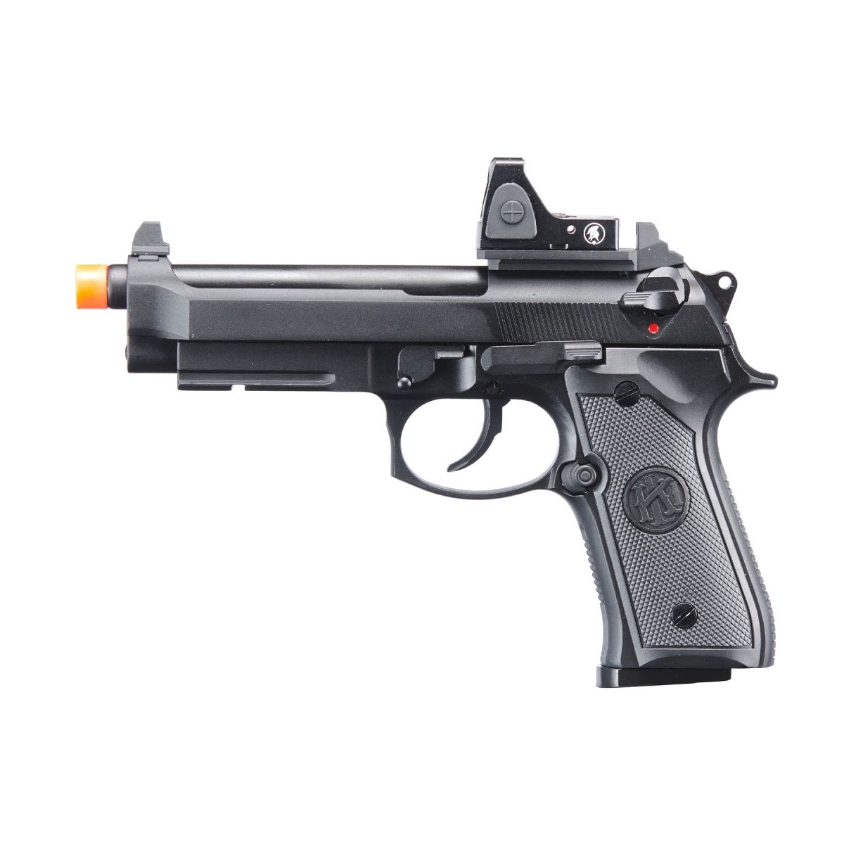 KLI KL-92 AI Optic Ready 6mm Dual Power CO2/Gas Blowback Airsoft Pistol Red Dot Combo