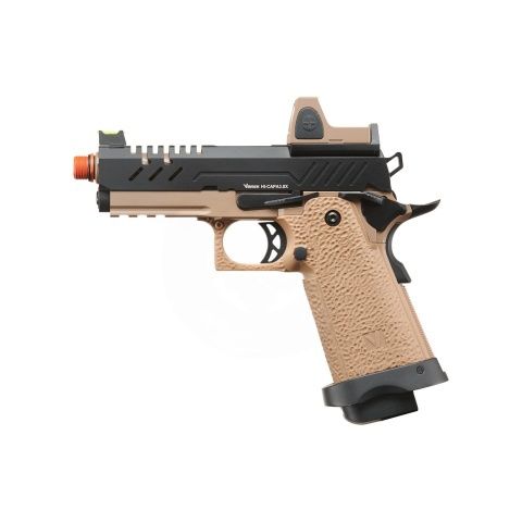 Vorsk Hi-Capa 3.8 Pro GBB Pistol w/ Red Dot Sight, COLOR: Black &amp; Tan