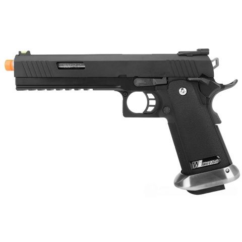 WE Tech Hi-Capa 6" Inch "Force" Competition Gas Blowback Pistol - Black