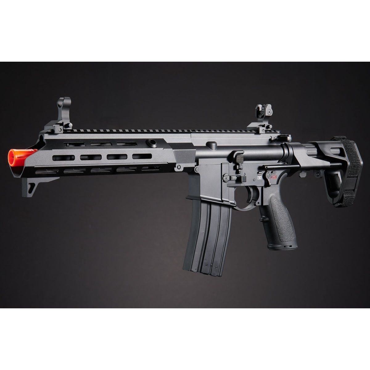 Golden Eagle GBBR Airsoft Rifle with 11" M LOK Handguard and Mock Amplifier, ATTACHMENT: Mock Amplifier