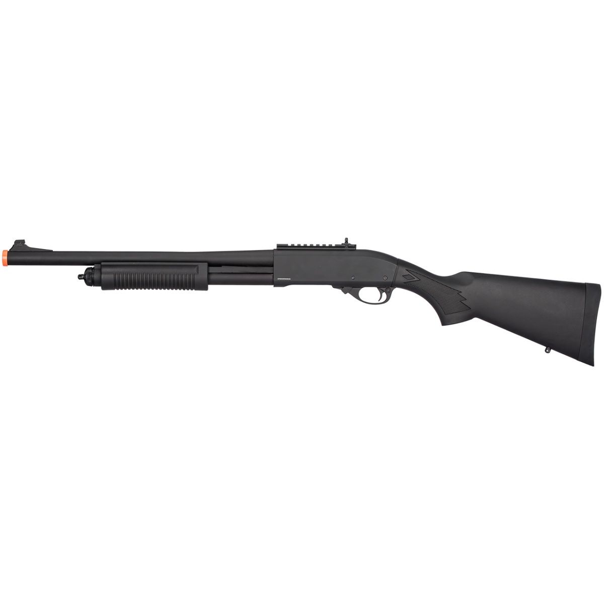 Golden Eagle M870 3/6-Shot Pump Action Gas Airsoft Shotgun, COLOR: Black