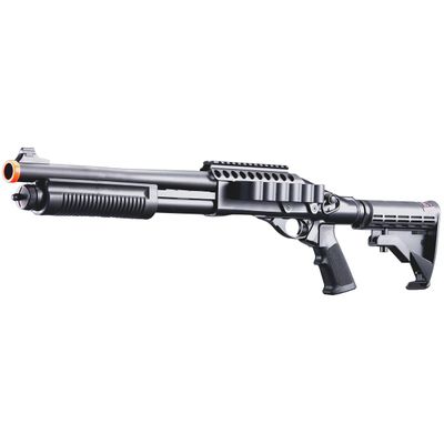 Golden Eagle M8873 3/6-Shot Pump Action CO2 Airsoft Shotgun w/ Optic Rail &amp; M4 Crane Stock