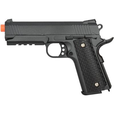 UK Arms Airsoft G25B Series Spring Pistol with Rail - Black