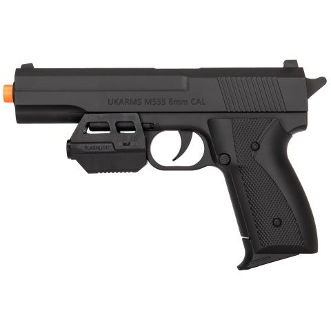 UK ARMS M555AF Spring Pistol with Laser and Flashlight