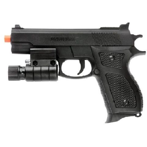 UK Arms Airsoft Spring M777R Pistol with Laser - Black