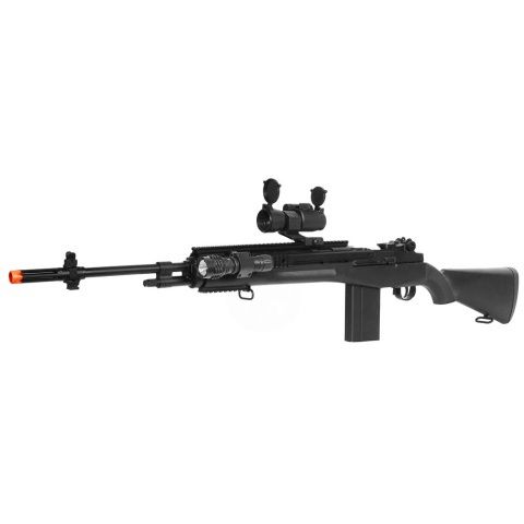 400 FPS AGM Airsoft M14 RIS Spring Sniper Rifle with Red Dot