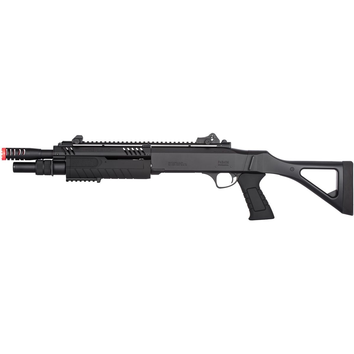 FABARM STF/12 Short Barrel Airsoft Shotgun with Fixed Stock, COLOR: Black