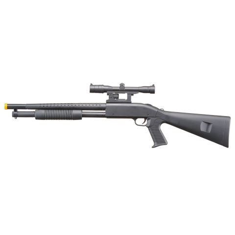 UK Arms P799A Pump Action Airsoft Spring Shotgun with Laser &amp; Scope