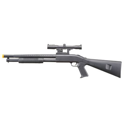 UK Arms P799A Pump Action Airsoft Spring Shotgun with Laser &amp; Scope