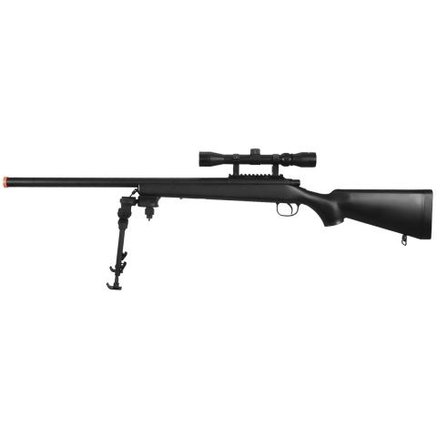 AGM MP001BAB Bolt Action Airsoft Sniper Rifle with Scope &amp; Bi-Pod