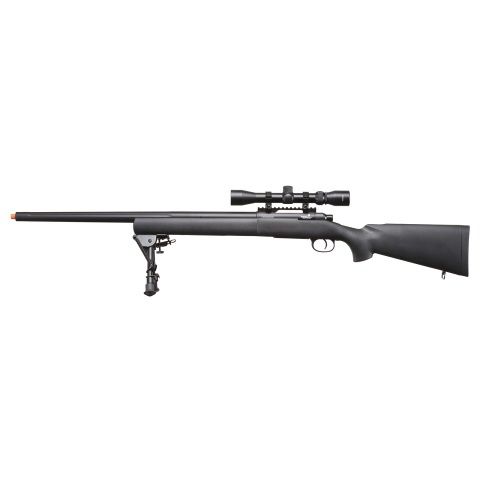 Lancer Tactical Low FPS M24 Bolt Action Spring Powered Sniper Rifle with Scope &amp; Bipod
