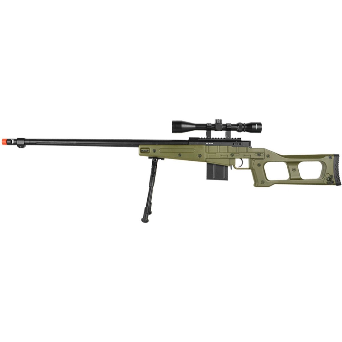 UK Arms Airsoft MK96 Covert Bolt Action Rifle with Scope &amp; Bi-Pod
