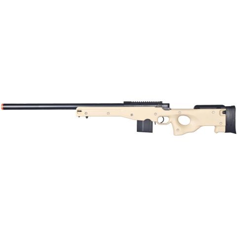 WELL Airsoft L96 AWS Bolt Action Rifle Metal Barrel Optics Rail, COLOR: Tan